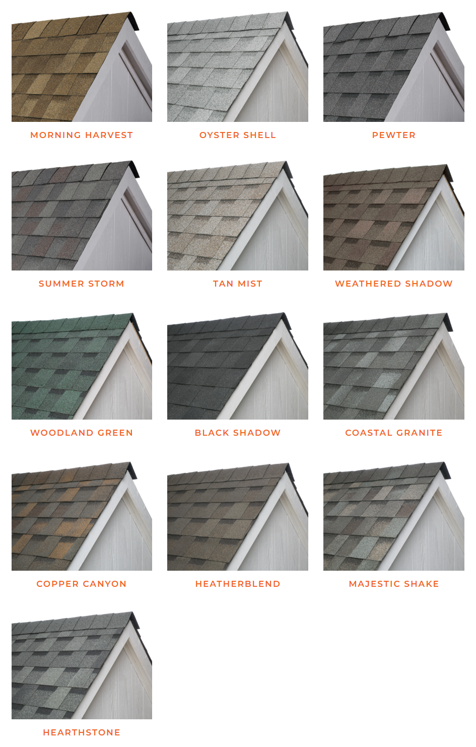 ATLAS Shingle Color Chart H.E. Roberts Roofing LLC in Milton FL