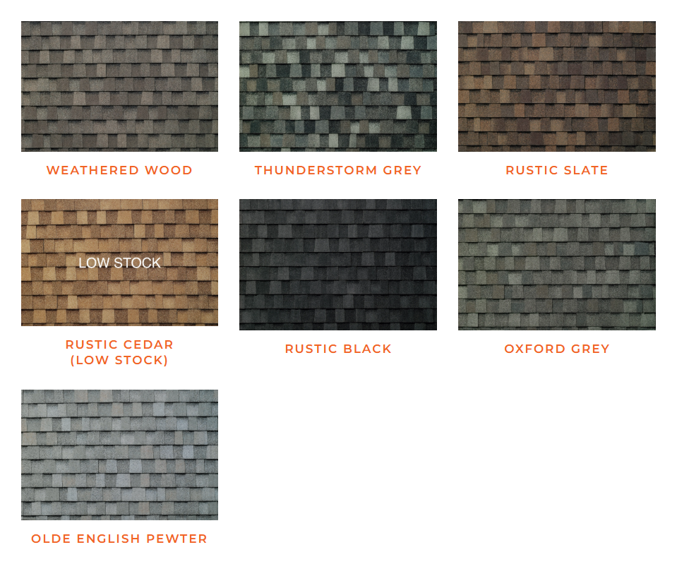 TAMKO Shingle Color Chart H.E. Roberts Roofing LLC in Milton FL
